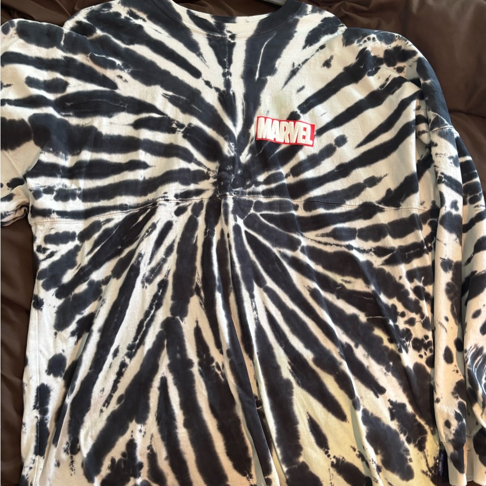Marvel Black and Cream Tie-Dye Shirt